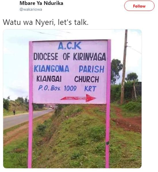 Mbare ya ndurika wakariowa follow watu wa nyeri let's talk. ack diocese of kirin