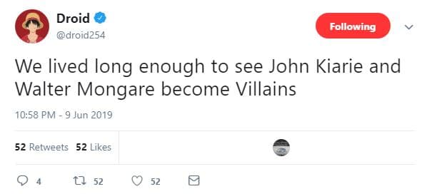 Droid droid254 following we lived long enough to see john kiarie and walter mong