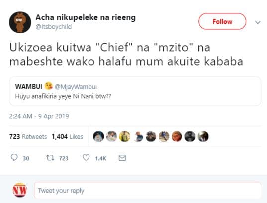 Acha nikupeleke na rieeng itsboychild follow ukizoea kuitwa chief na mzito na ma