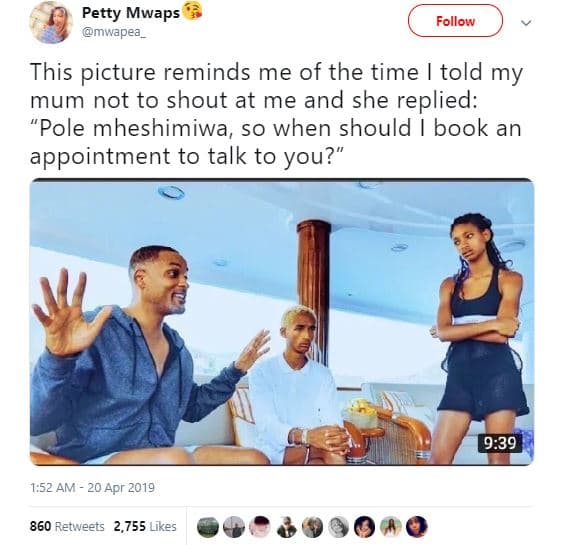 Petty mwaps mwapea follow this picture reminds me of the time told my mum not to