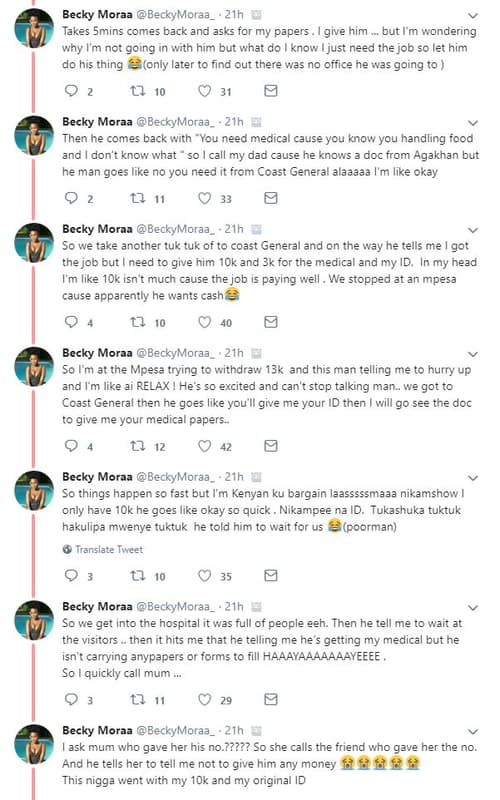 Becky moraa beckymoraa 21h takes smins comes back and asks for my papers give hi