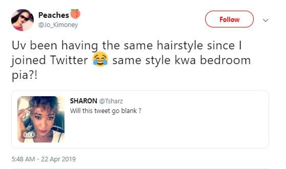 Peaches jo_kimoney follow uv been having the same hairstyle since joined twitter