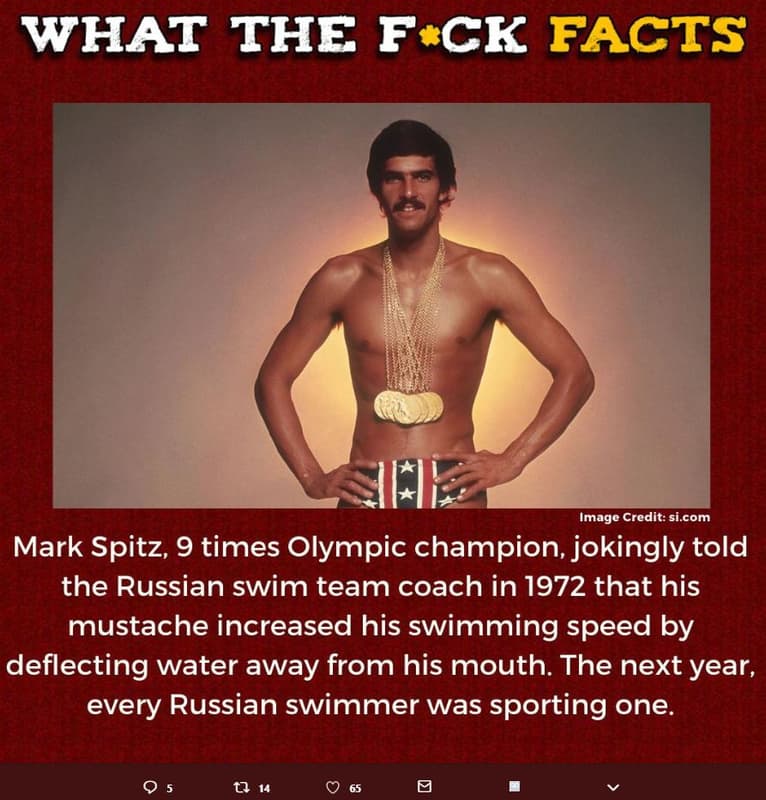 What the f ck facts image credit si.com mark spitz 9 times olympic champion joki