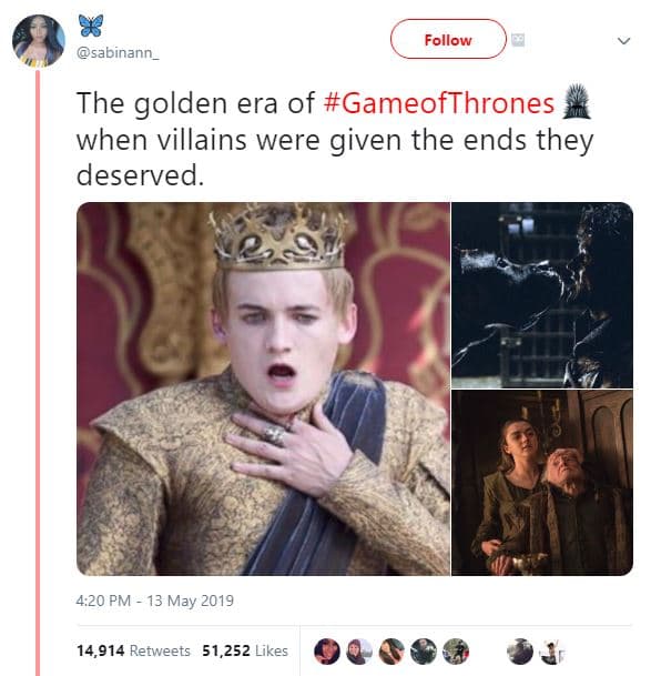 Follow sabinann _ the golden era of gameofthrones when villains were given the e