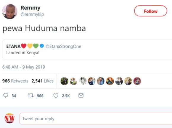 Remmy remmykip follow pewa huduma namba etana etanastrongone landed in kenyal 6.