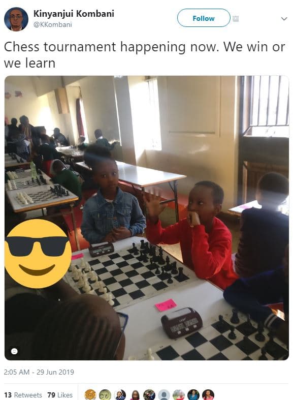 Kinyanjui kombani kkombani follow chess tournament happening now. we win or we l