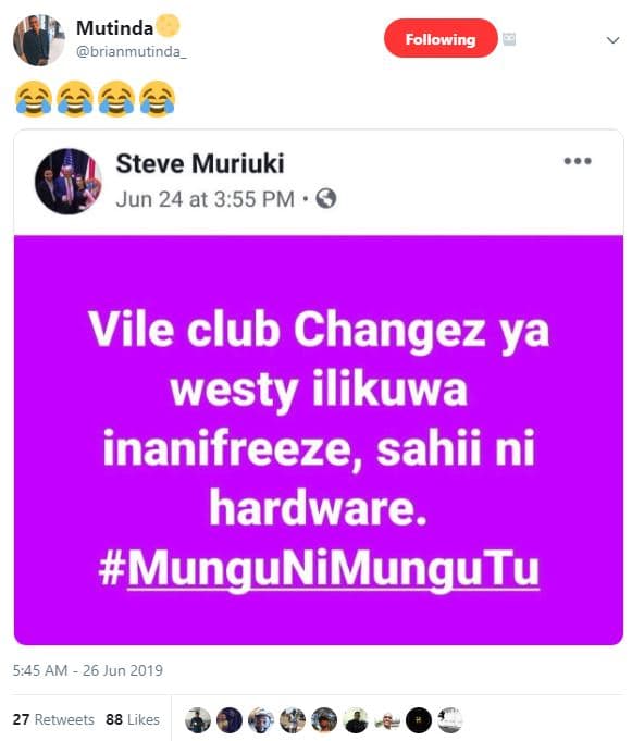 Mutinda brianmutinda following steve muriuki jun 24 at 3.55 pm 0 vile club chang