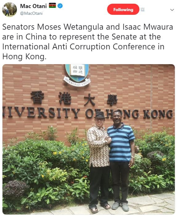 Mac otani macotani following senators moses wetangula and isaac mwaura are in ch