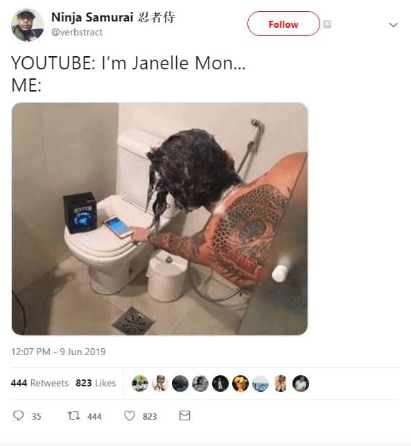 Ninja samurai ifff verbstract follow youtube im janelle mon. me 12.07 pm 9 jun 4