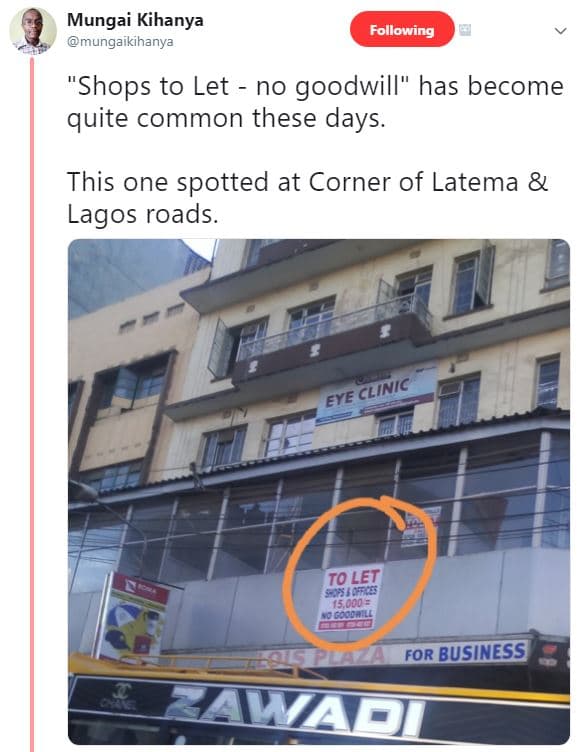 Mungai kihanya mungaikihanya following shops to let no goodwill has become quite