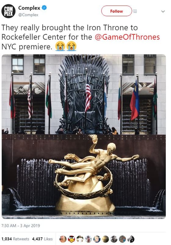 604 complex complex follow they really brought the iron throne to rockefeller ce