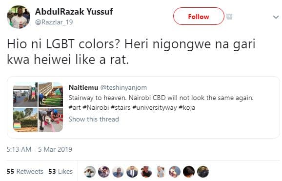 Abdulrazak yussuf razzlar_19 follow hio ni lgbt colors? heri nigongwe na gari kw