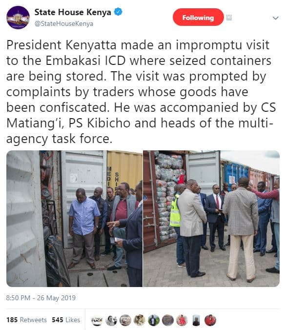 State house kenya statehousekenya following president kenyatta made an impromptu