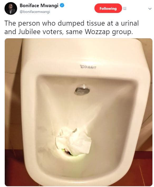 Boniface mwangi bonifacemwangi following the person who dumped tissue at a urina