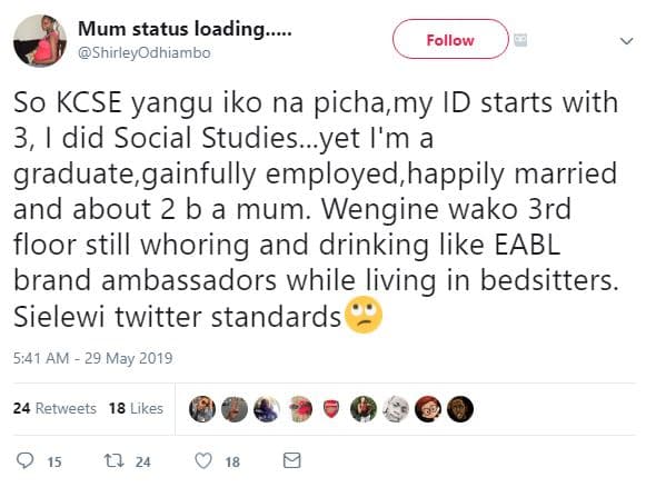 Mum status loading_ shirleyodhiambo follow s0 kcse yangu iko na picha,my id star