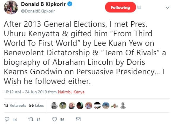 Donald b kipkorir donaldbkipkorir following after general elections, met pres. u