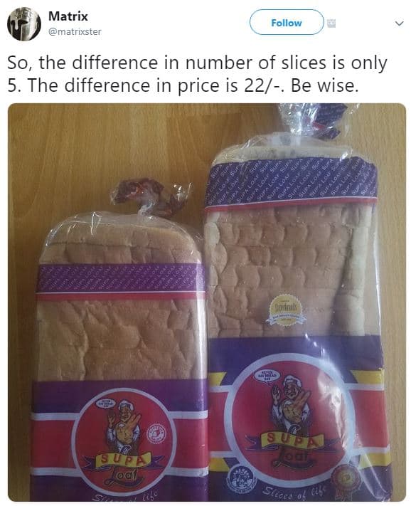 Matrix matrixster follow so, the difference in number of slices is only 5. the d