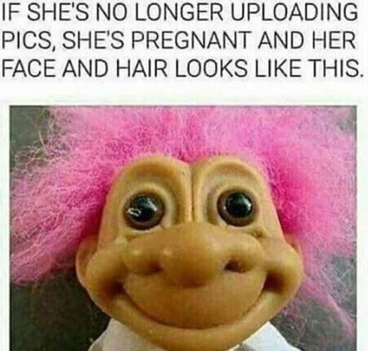If she's no longer uploading pics, shes pregnant and her face and hair looks lik