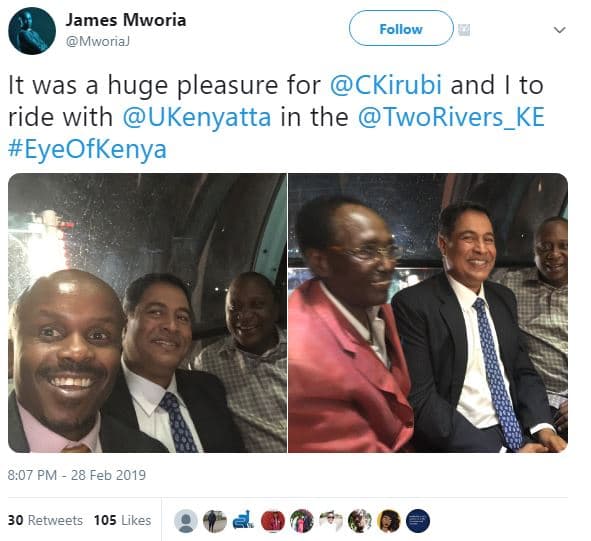 James mworia mworia follow it was huge pleasure for ckirubi and to ride with uke