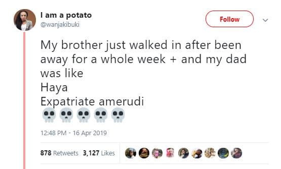 Lam a potato wanjakibukı follow my brother just walked in after been away for a