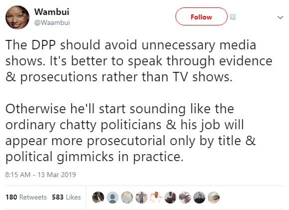 Wambui waambui follow the dpp should avoid unnecessary media shows. it's better