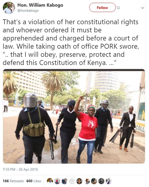 Hon. william kabogo honkabogo follow that's a violation of her constitutional ri