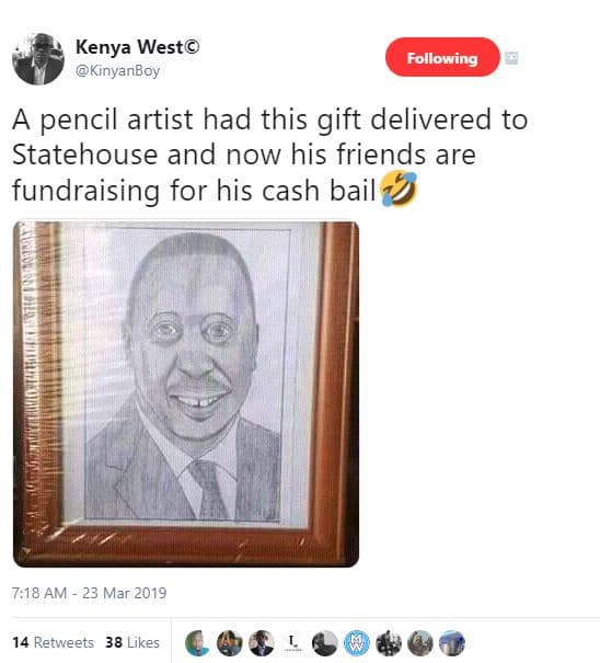 Kenya west kinyanboy following pencil artist had this gift delivered to statehou