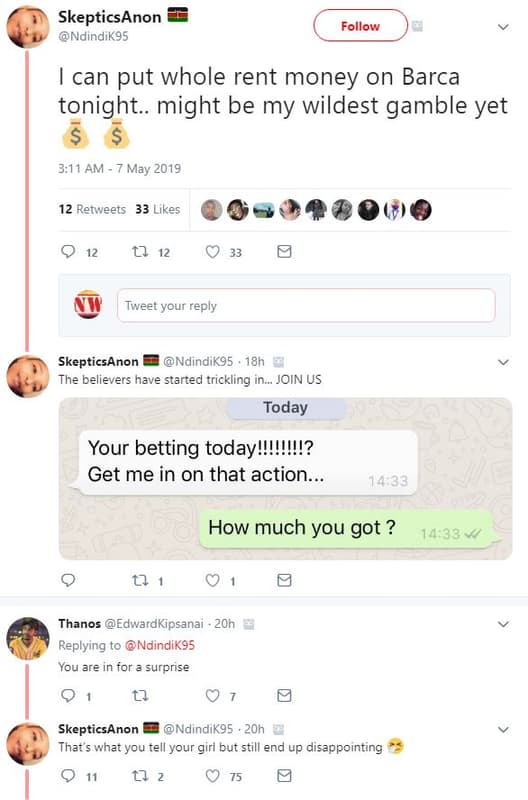 Skepticsanon ndindik95 follow can put whole rent money on barca tonight. might b