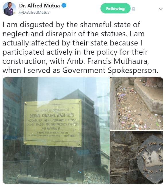 Dr. alfred mutua dralfredmutua following am disgusted by the shameful state of n