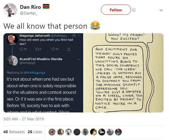 Dan riro danfar_ follow we all know that person magunga jakaruoth themaqu how ol