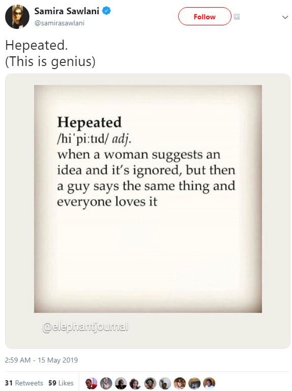 Samira sawlani samirasawlani follow hepeated. this is genius hepeated fhi'pitıdf