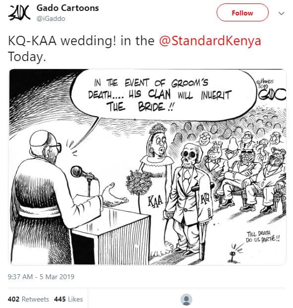 Gado cartoons ank igaddo follow kqkaa wedding! in the standardkenya today. in te