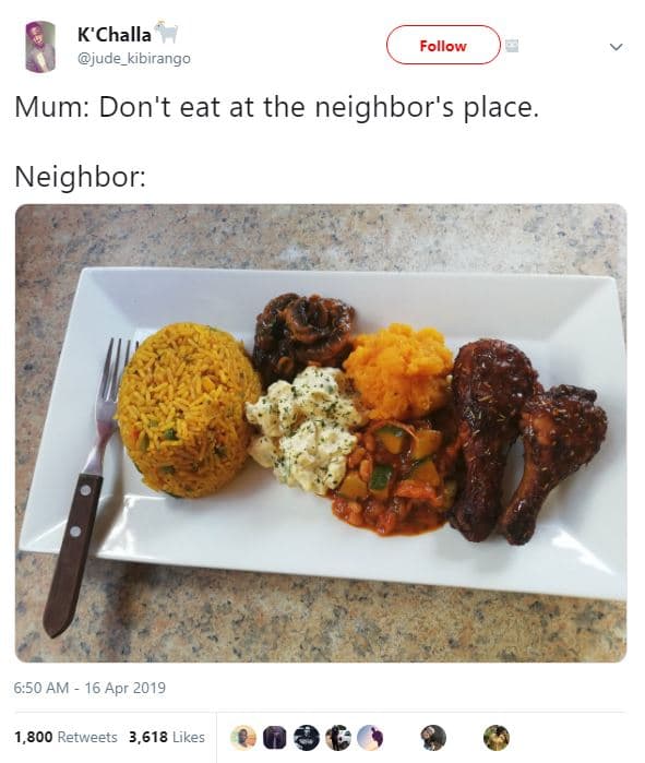 K'challa jude_kibirango follow mum don't eat at the neighbor's place. neighbor 6