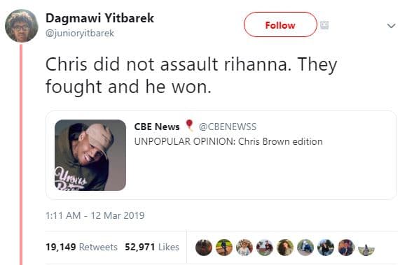 Dagmawi yitbarek junioryitbarek follow chris did not assault rihanna they fought