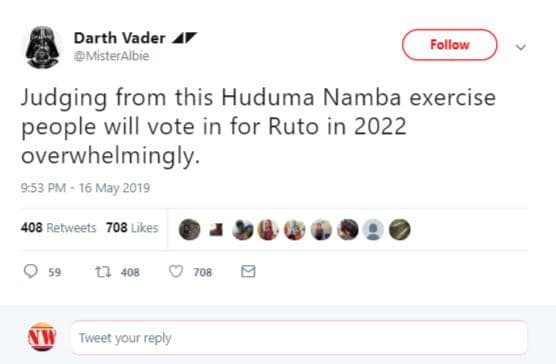 Darth vader misteralbie follow judging from this huduma namba exercise people wi