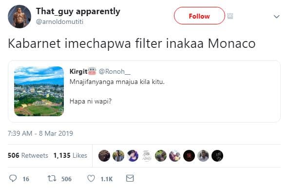 That_guy apparently arnoldomutiti follow kabarnet imechapwa filter inakaa monaco