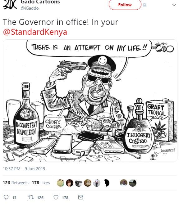 Gado cartoons igaddo follow the governor in office! in your standardkenya there