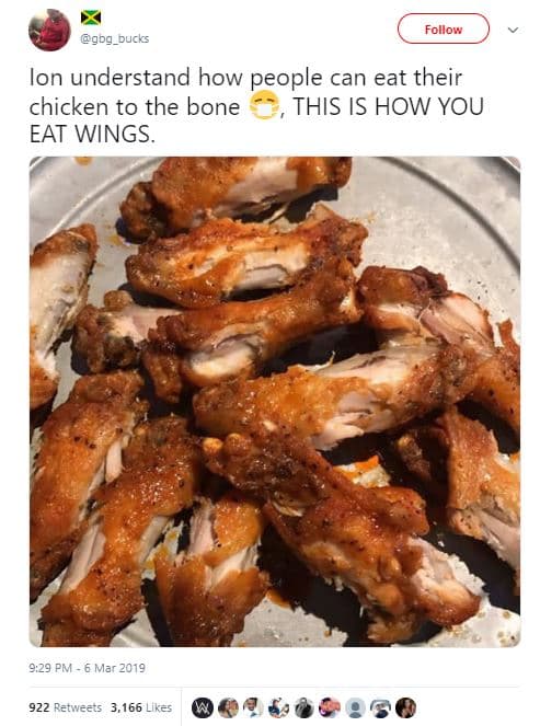 Follow gbg_oucks ion understand how people can eat their chicken to the bone thi