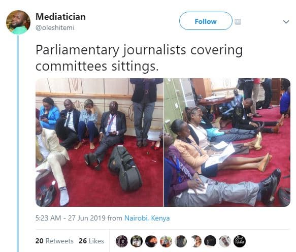 Mediatician oleshitemi follow parliamentary journalists covering committees sitt