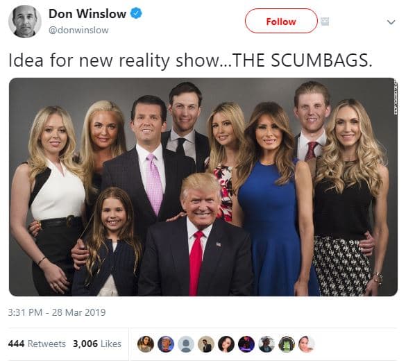 Don winslow donwinslow follow idea for new reality show_the scumbags. 3,31 pm 28