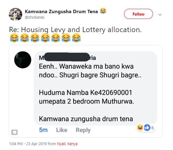 Kamwana zungusha drum tena shobanes follow re housing levy and lottery allocatio