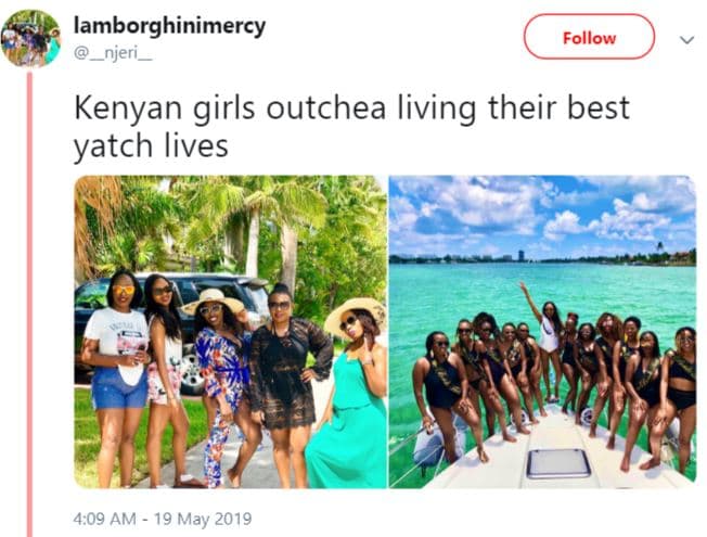Lamborghinimercy njeri __ follow kenyan girls outchea living their best yatch li