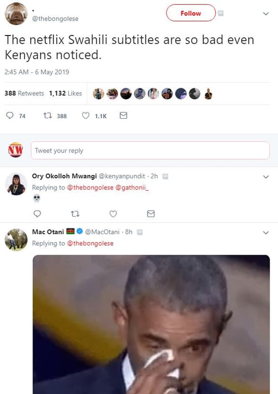 Follow thebongolese the netflix swahili subtitles are so bad even kenyans notice