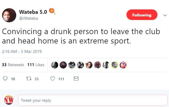 Wateba 5.0 iwateba following convincing a drunk person to leave the club and hea