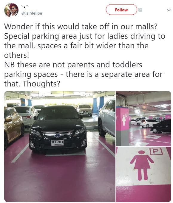Follow iainfelipe wonder if this would take off in our malls? special parking ar