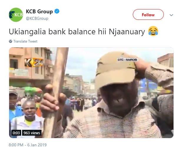 Kcb group kcb kcbgroup follow ukiangalia bank balance hii njaanuary translate tw