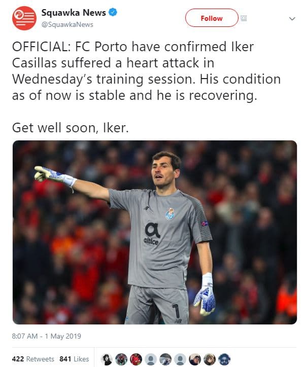 Squawka news squawkanews follow official fc porto have confirmed iker casillas s