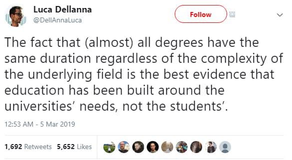 Luca dellanna dellannaluca follow the fact that almost all degrees have the same