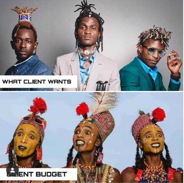 What client wants ent budget