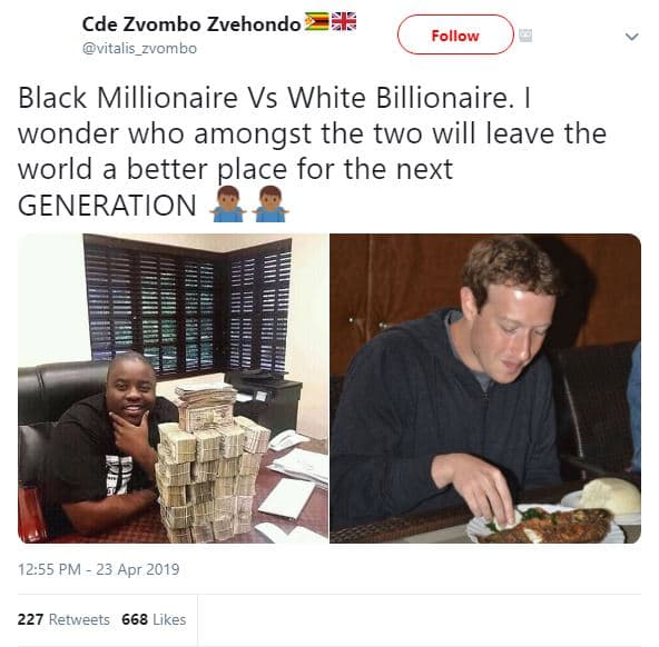 Cde zvombo zvehondo vitalis_zvombo follow black millionaire vs white billionaire